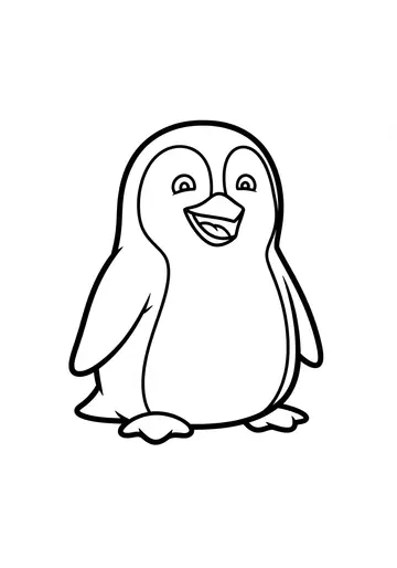 Funny Penguin Coloring Page
