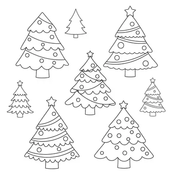 Festive Christmas Tree Coloring Page