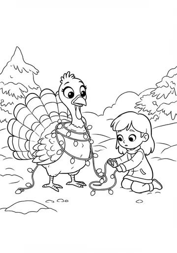 Christmas Turkey Tilly's Twinkle Tangle Coloring Pages