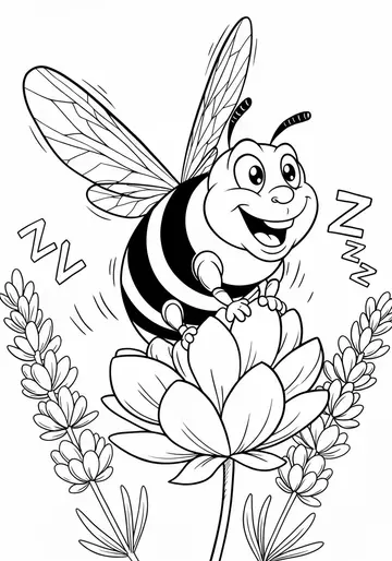 The Bee Who Found His Buzz Lavender Coloring Pages