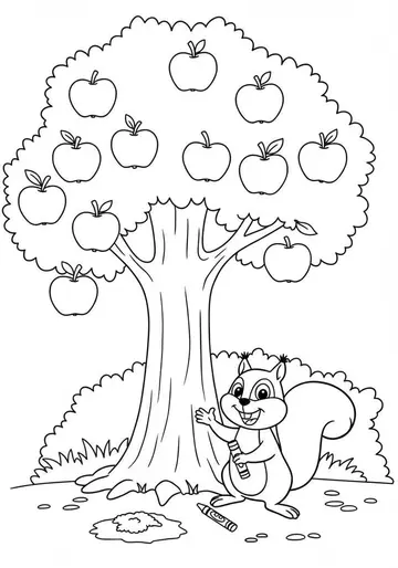 Pip the Squirrel's Lost Crayon Coloring Pages