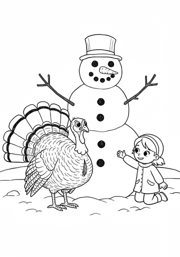 Christmas Friendship Christmas Turkey Coloring Pages