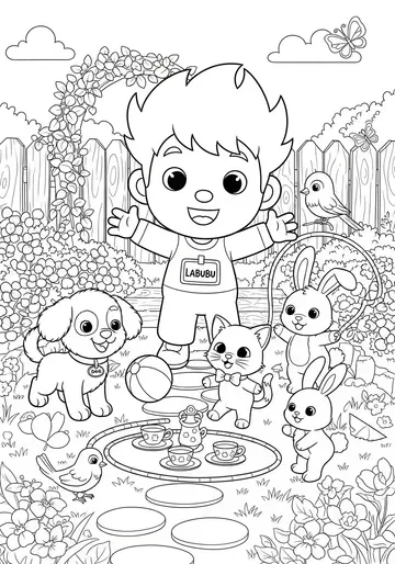 Friendship Fun Labubu Coloring Page