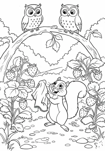 Squeaky Squirrel's rainbow Polishing Coloring Book Pages
