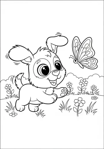Fun Puppy Butterfly Chase