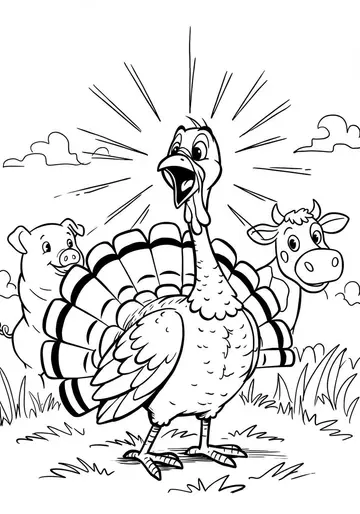 Singing & Sharing Christmas Turkey Coloring Pages