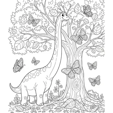 Brachiosaurus Eating Leaves Coloring Page