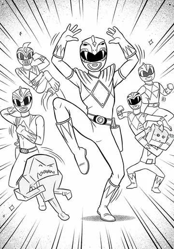 Silly Dance Power Rangers vs Copycat Monster Coloring
