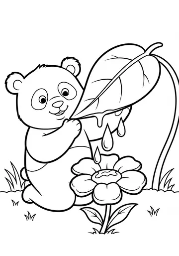 Panda Pipo's Kind Act Coloring Pages