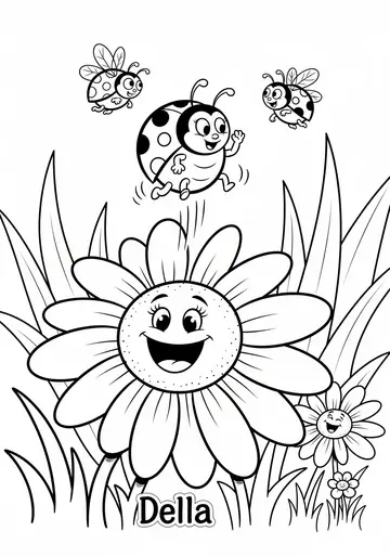 Della's Meadow Adventure Daisies Coloring Pages