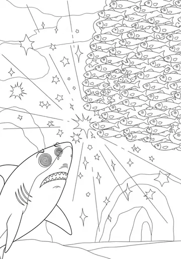 Clever Sardine School Fish Coloring Pages