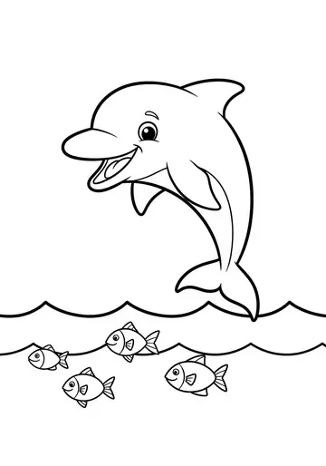 Joyful Dolphin Leaping Coloring Page