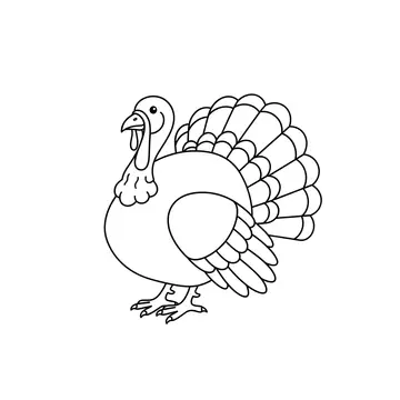 Simple Thanksgiving Turkey Coloring Page