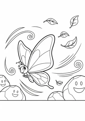 Windy Day Dance adobe butterfly Coloring Pages