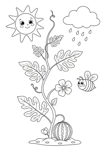 Garden Adventure National Watermelon Day Coloring Pages