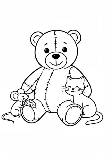 Teddy Bear's Birthday Coloring Pages for Toddlers