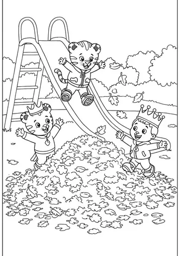 Teamwork Fun Daniel Tiger Coloring Pages