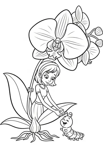 Kindness & Hugs Orchids Coloring Pages