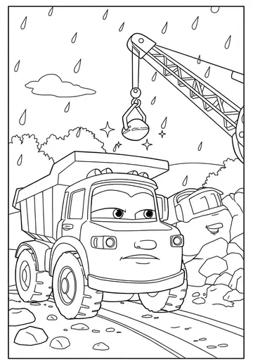 Grumpy Rumble cars Coloring Pages for Preschoolers