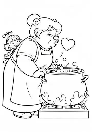 Grandma's Family Heart & Spice Coloring Pages