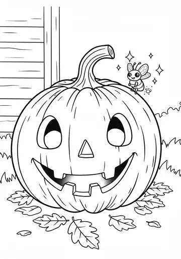Nighttime Jack-O'-Lantern Coloring Pages for Ages 3-5