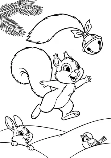 Squeaky's Jingle Bell Fun Coloring Pages