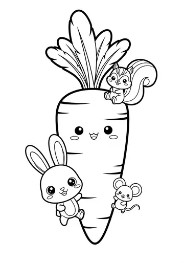Finley's Great Carrot Share cute rabbit Coloring Pages