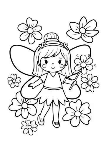 Flower Fairy Coloring Page