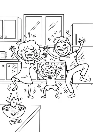 The Silly Jello Dance & Laughter Thanksgiving Coloring Pages