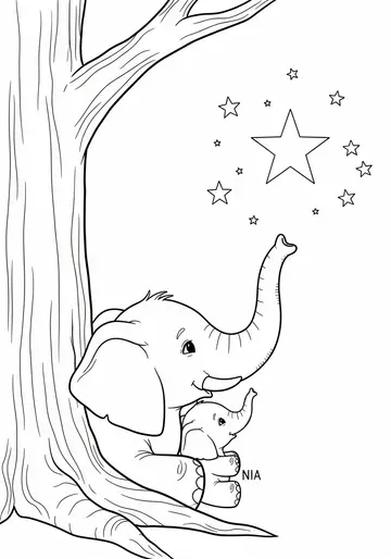 Grandma's Wisdom Elephant Coloring Pages