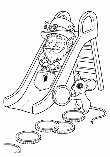 Kind Dormouse St. Patrick's Day Coloring Pages