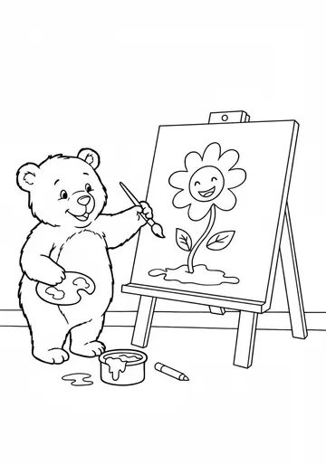Barnaby Bear's Painting Fun Coloring Pages