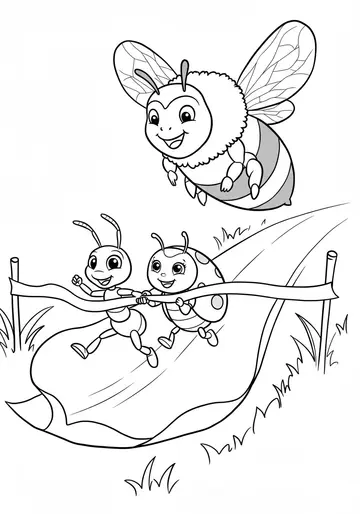 Roses Pip the Ant's Big Race Coloring Pages
