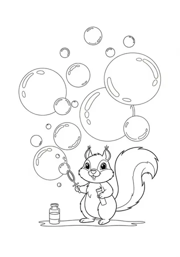 Squeaky Squirrel's Bubble summer Coloring Pages