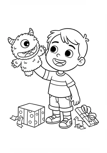 The Giggling Box Monster Puppet Coloring Pages for Fun