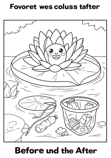 Pond Helpers & Clean Lilies Coloring Pages Collection