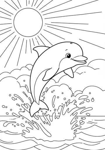 Leaping Fun Dolphin Coloring Pages for Ages 3-5