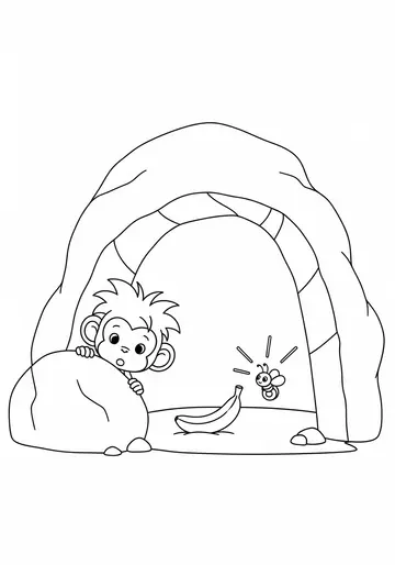 Jungle Animals Kiki's Cave Adventure Coloring Pages