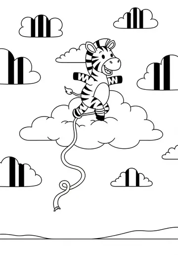 Zavier's Sky Adventure Zebra Coloring Pages