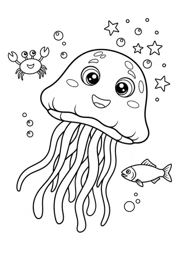 Jilly's Joyful sea animal Coloring Pages