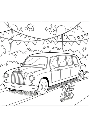 Magical Lily the Limo cars Coloring Book Pages