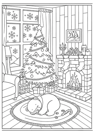 A Perfect Night Cozy Christmas Coloring Pages