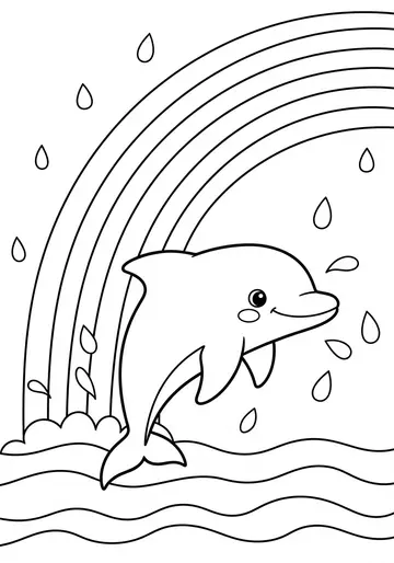 Finn the Dolphin's Rainbow sea animal Coloring Pages