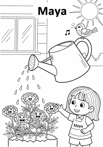 Helping Hands Marigolds Coloring Pages
