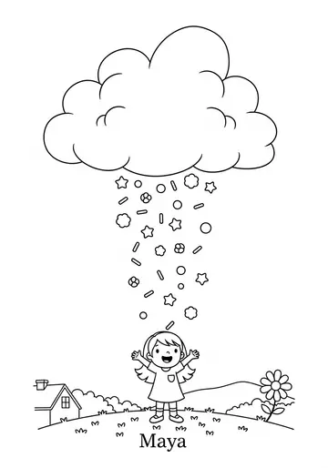 Maya's Imaginative Heart Cloud Coloring Pages