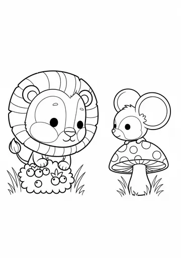 Leo Meets a Friend cute lion Coloring Pages
