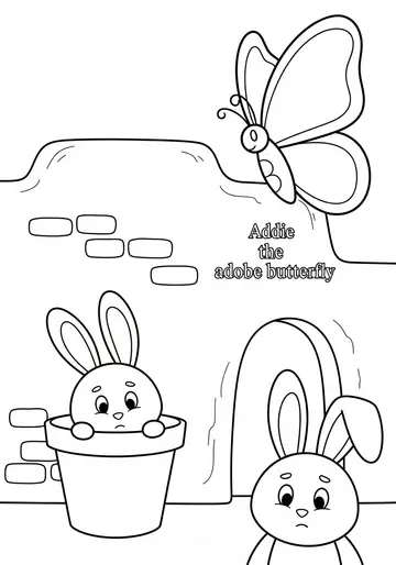 Hide & Seek adobe butterfly Coloring Pages for 3-4 Year Olds