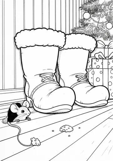 A Mouse's Christmas Eve Coloring Pages