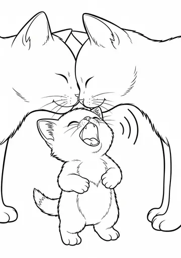 A Kitten's First 'Meow!' Coloring Pages