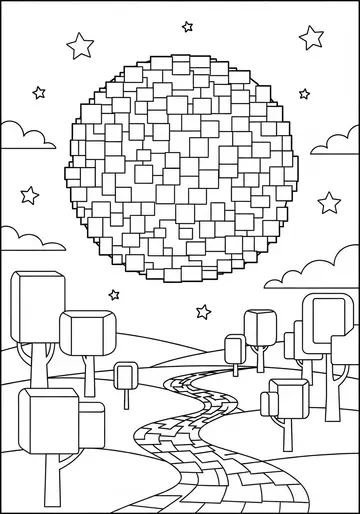 Bedtime blocky Adventure Coloring Pages The Dream Builder